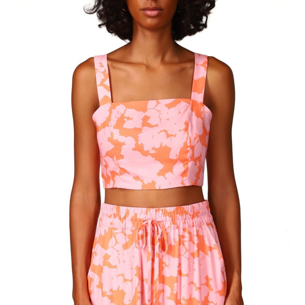 NWT Sanctuary Floral Square Neck Sleeveless Crop Top Size Small